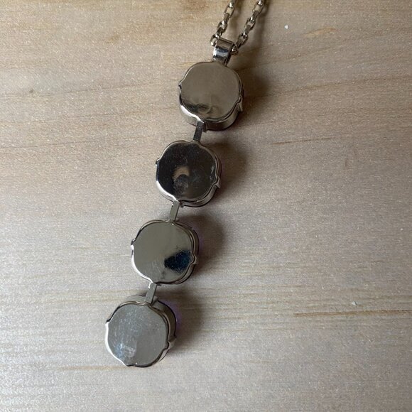 NWT Mariana Medium 4 Stone Cushion Cut Pendant Necklace Purple Blue Crystal - Picture 15 of 15